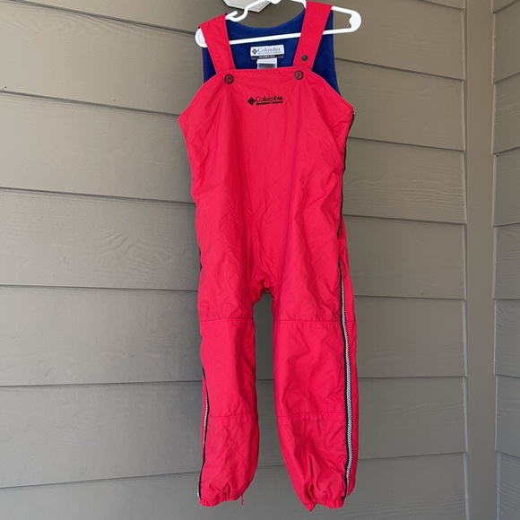 Columbia red size 4T unisex snow bib - Picture 1 of 10